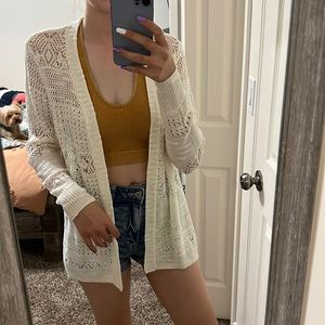 White cardigan